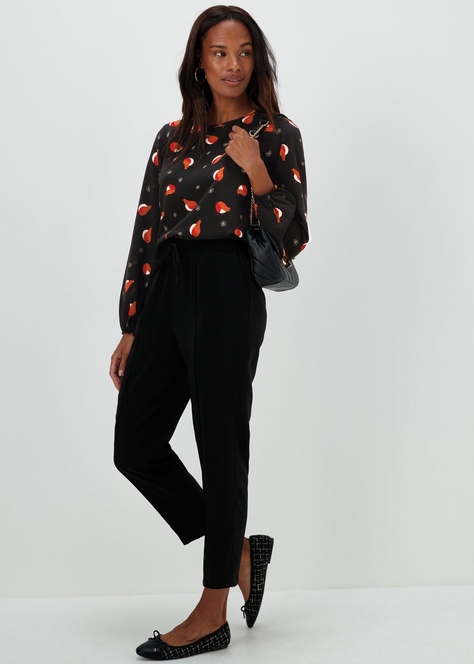 Black Christmas Robin Bubble Box Top