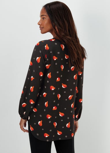 Black Christmas Robin Bubble Box Top