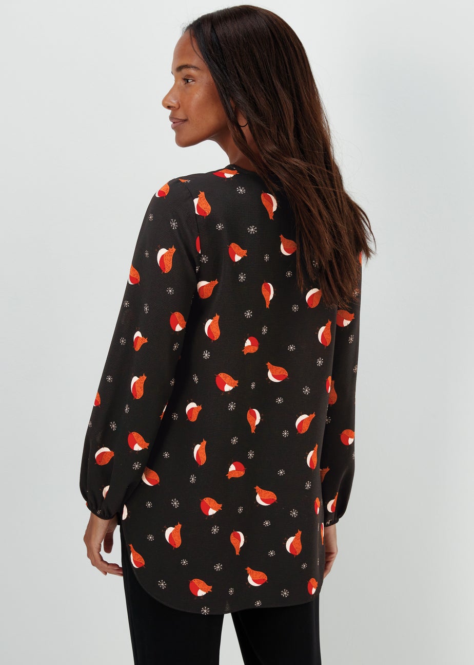 Black Christmas Robin Bubble Box Top