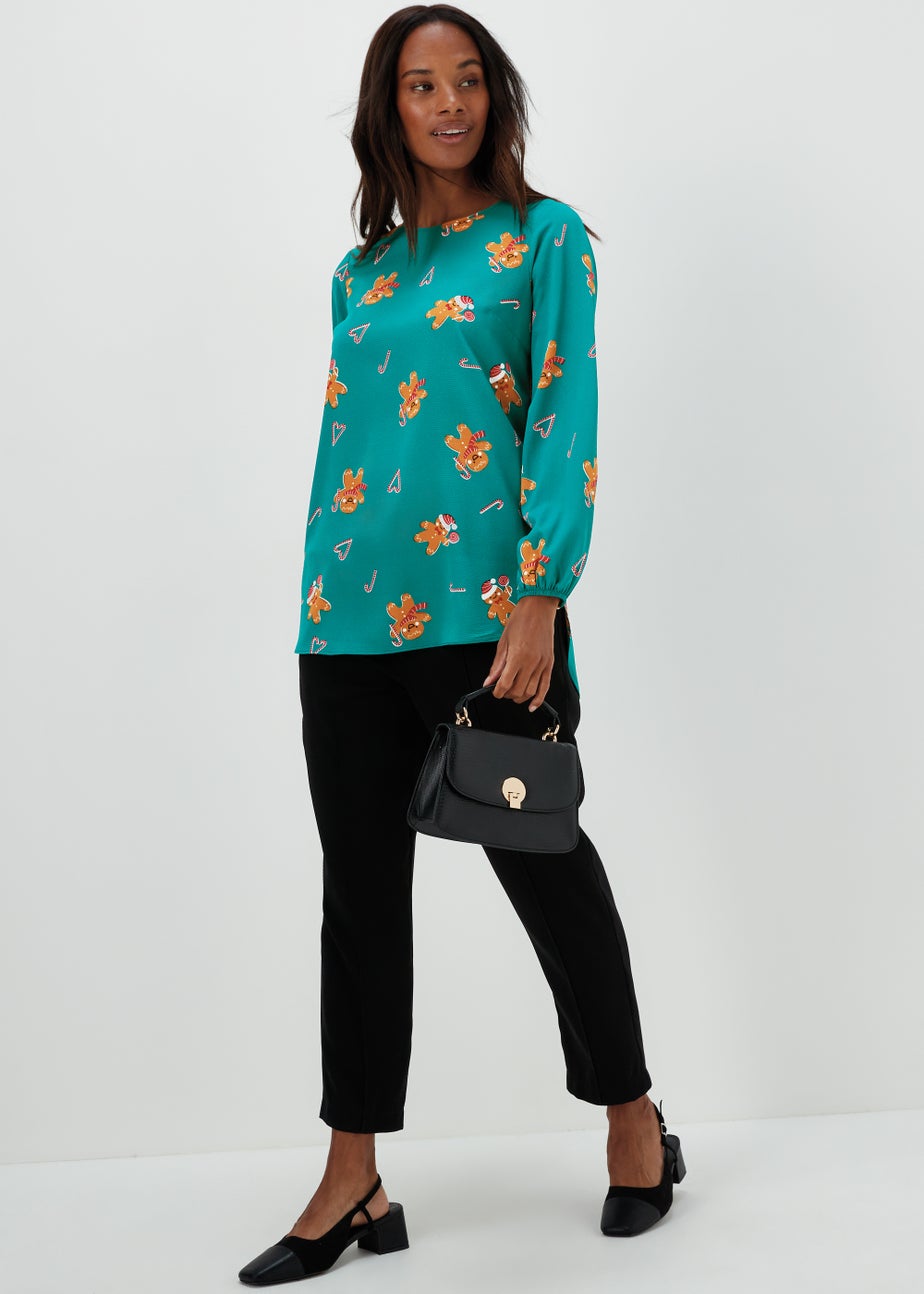 Teal Christmas Gingerbread Bubble Box Top