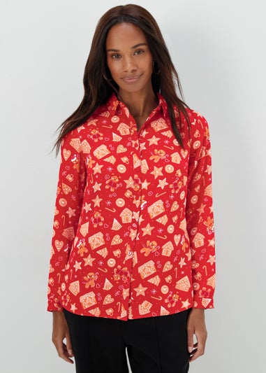 Red Gingerbread Christmas Shirt