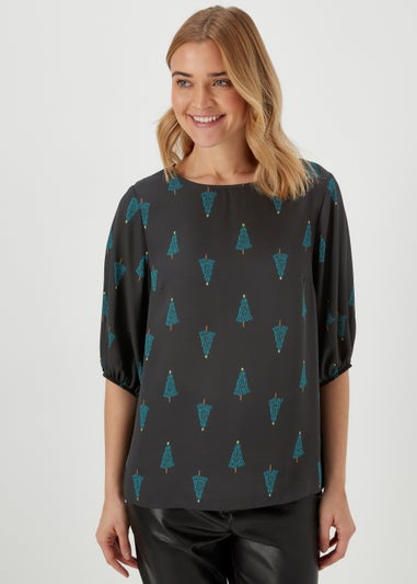 Black Christmas Tree Box Top