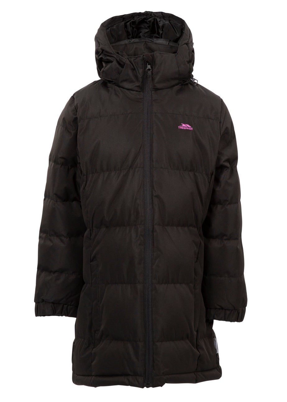 Kids Trespass Black Tiffy Padded Jacket (3-12yrs)