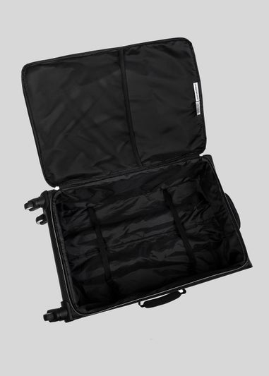 IT Luggage Black Navigator Soft Shell Suitcase