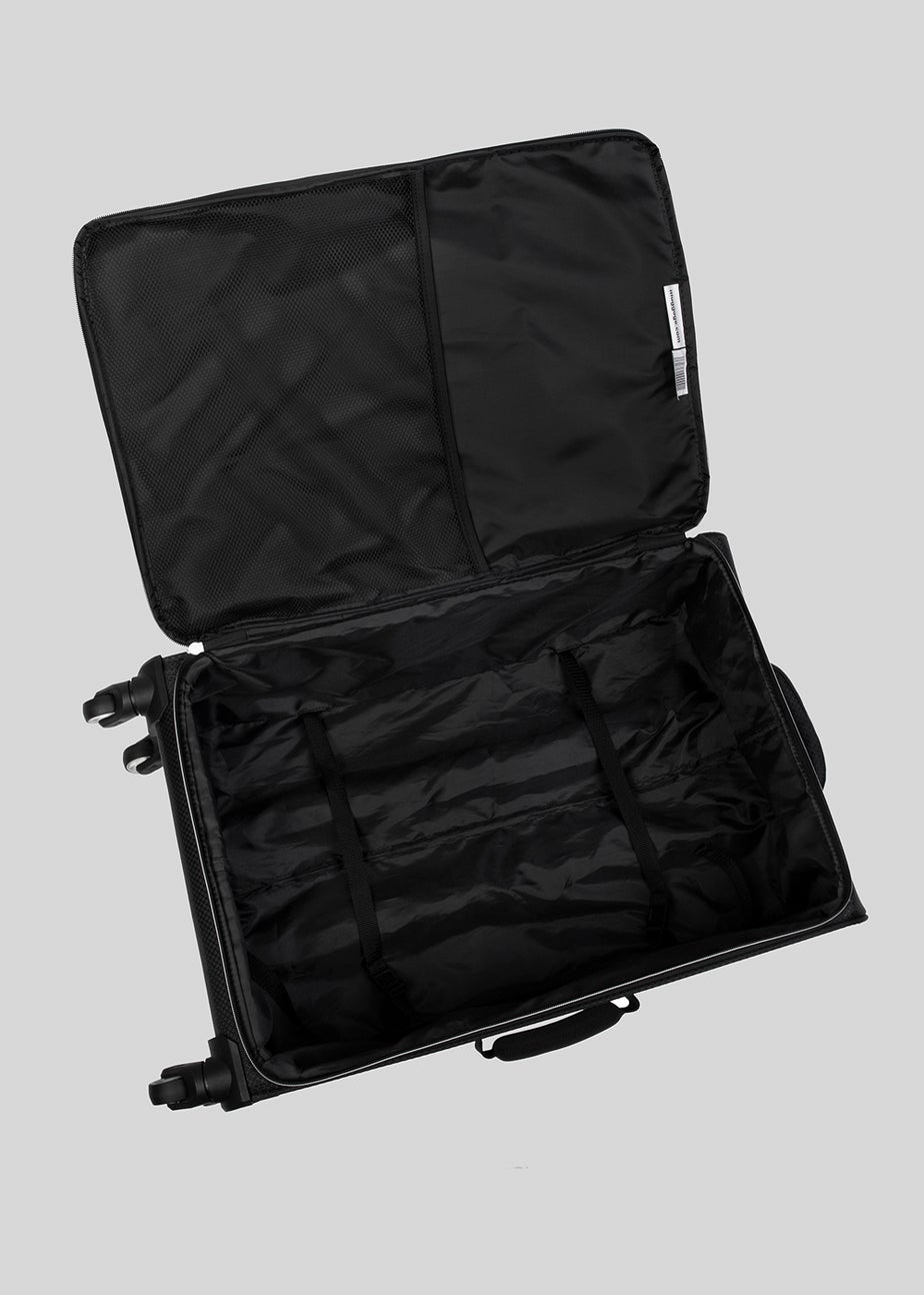 IT Luggage Black Navigator Soft Shell Suitcase