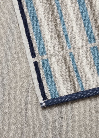 Navy Stripe Print Towels