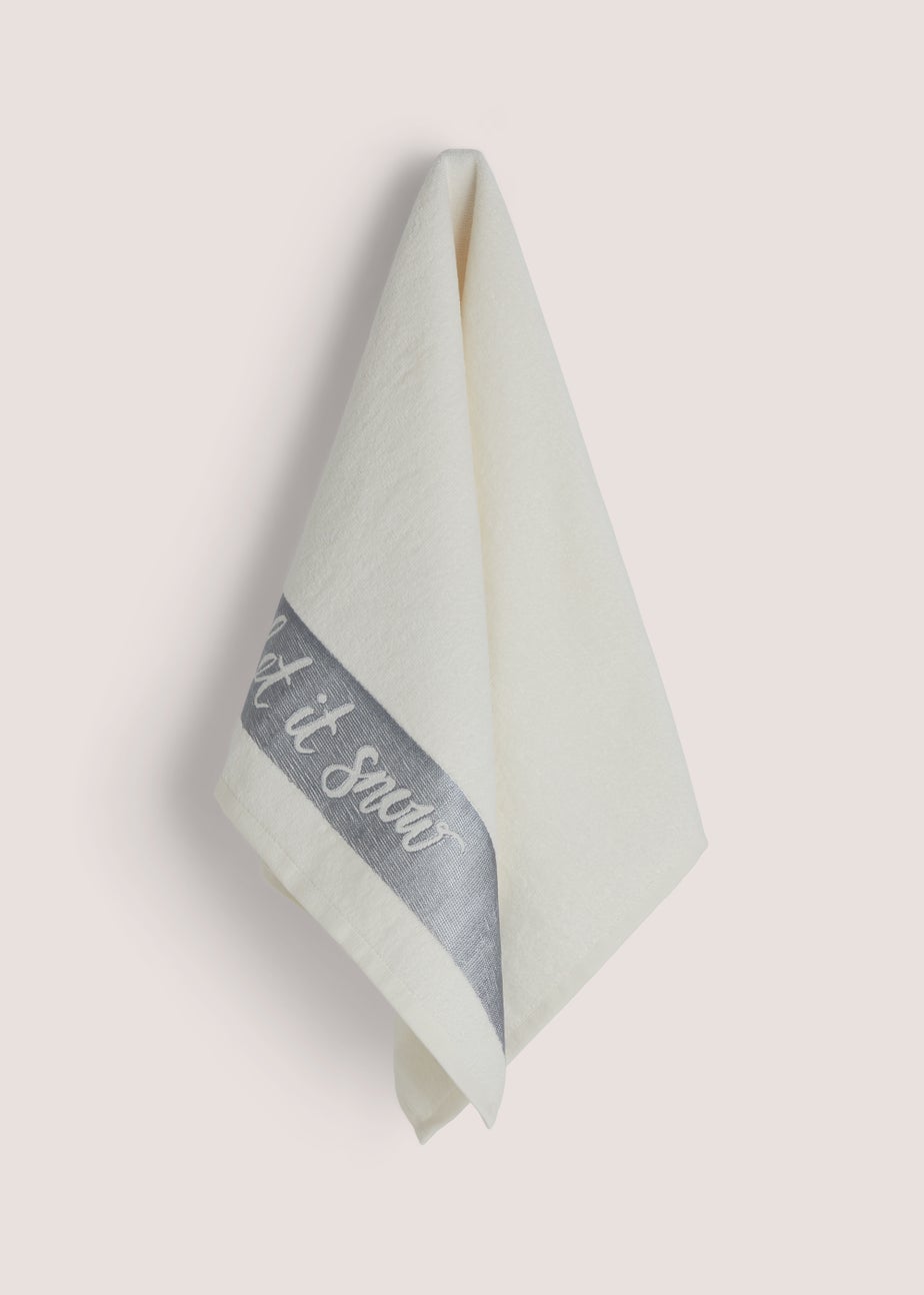 White Christmas Let it Snow 100% Cotton Hand Towel (45cm x 75cm)