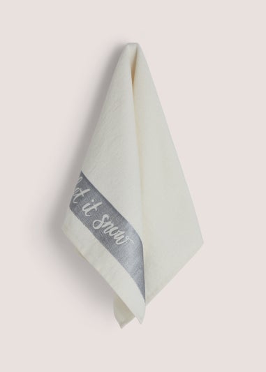 White Christmas Let it Snow 100% Cotton Hand Towel (45cm x 75cm)