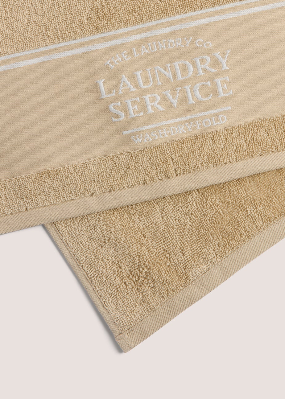 Beige Laundry Co Border 100% Cotton Hand Towel (50cm x 80cm)