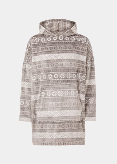 Grey Fair Isle Snuggle Hoodie