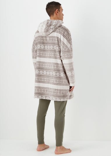 Grey Fair Isle Snuggle Hoodie