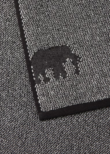 Black Monochrome Elephant Towels (500gsm)