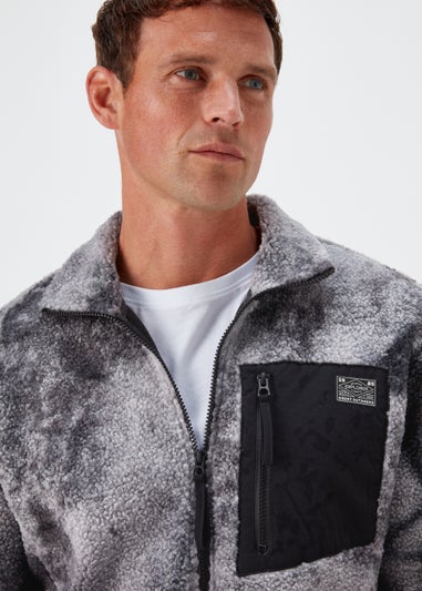 Charcoal Space Print Woven Fleece