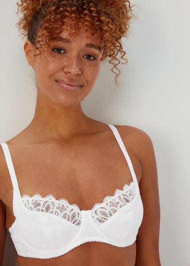 White Jacquard Underwire Bra