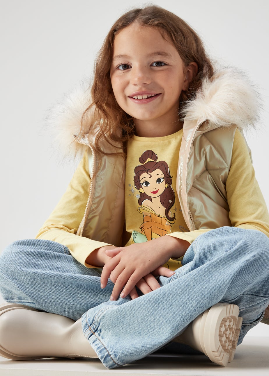 Kids Yellow Disney Belle Long Sleeve T-Shirt (4-9yrs)