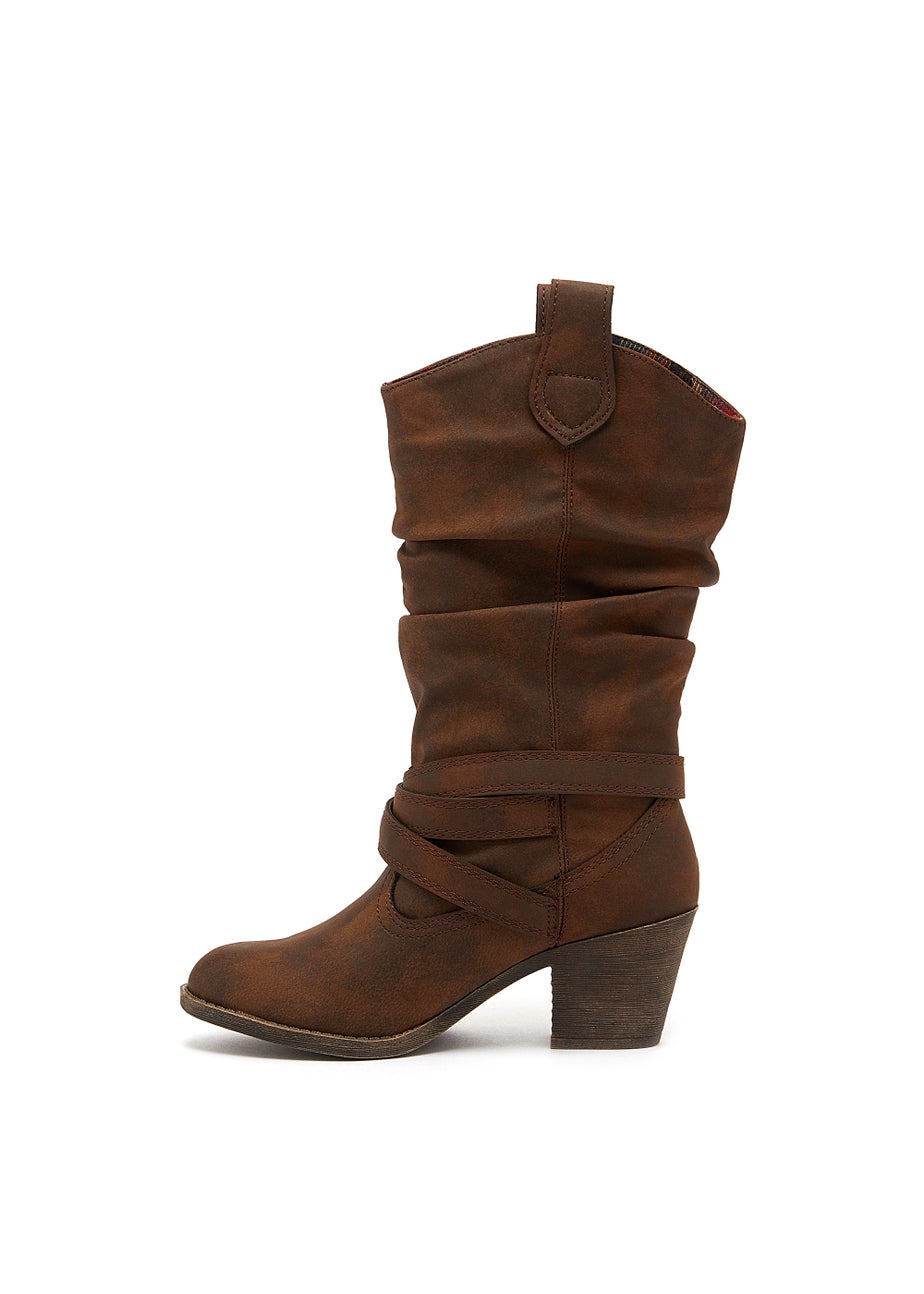 Rocket Dog Brown Sidestep Cowboy Boots