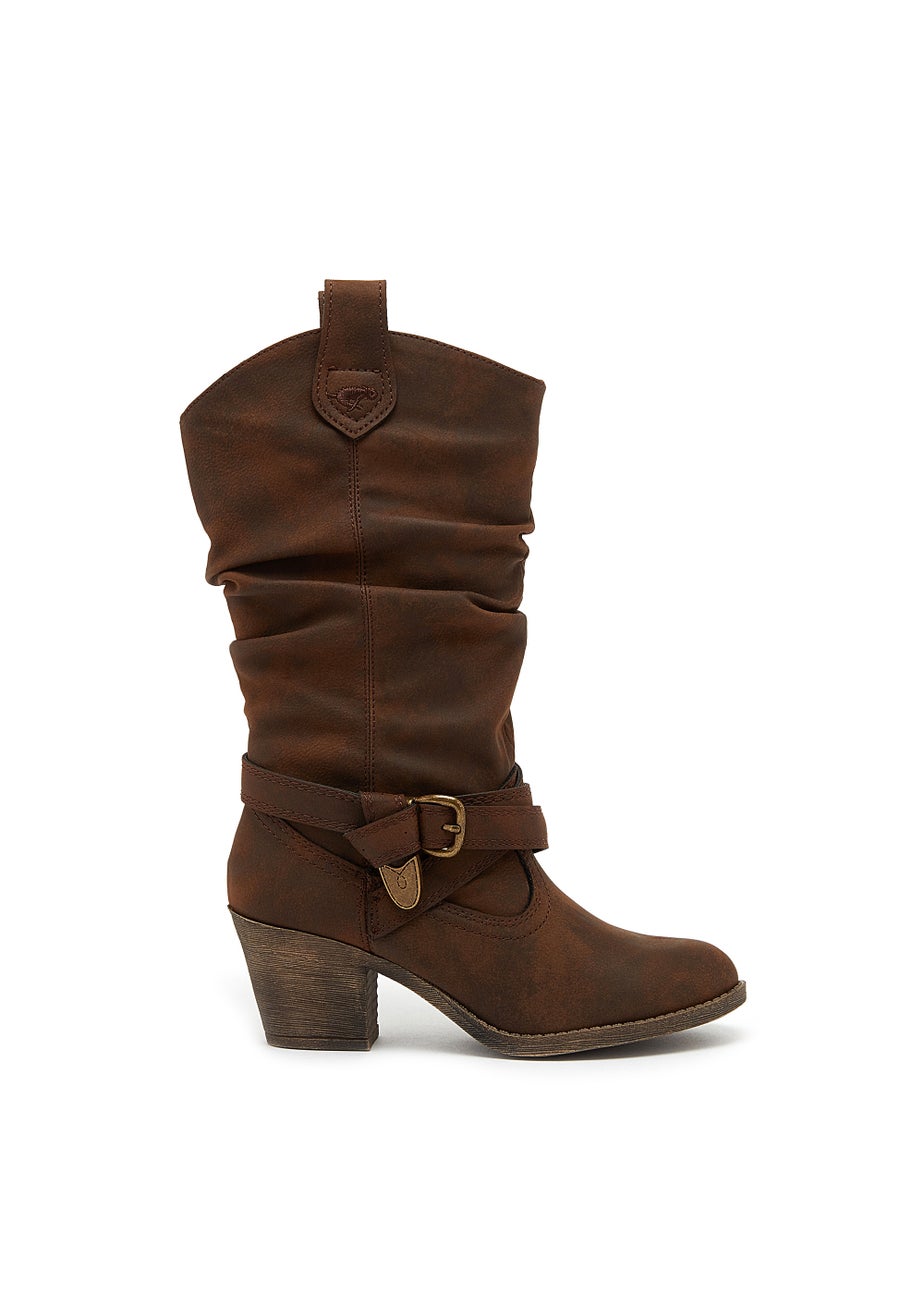 Rocket Dog Brown Sidestep Cowboy Boots