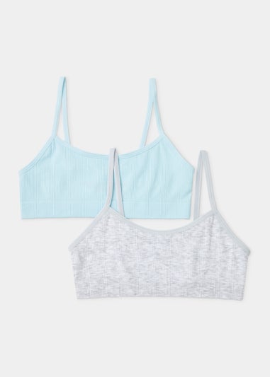 Girls 2 Pack Ribbed Seamless Crop Tops (6-13yrs)