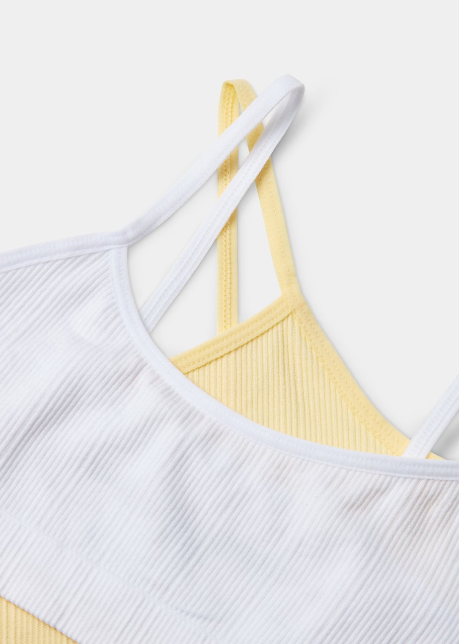 Girls 2 Pack Ribbed Seamless Crop Tops (6-13yrs)