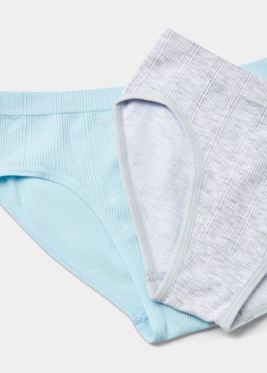 Girls 2 Pack Ribbed Seamless Knickers (6-13yrs)