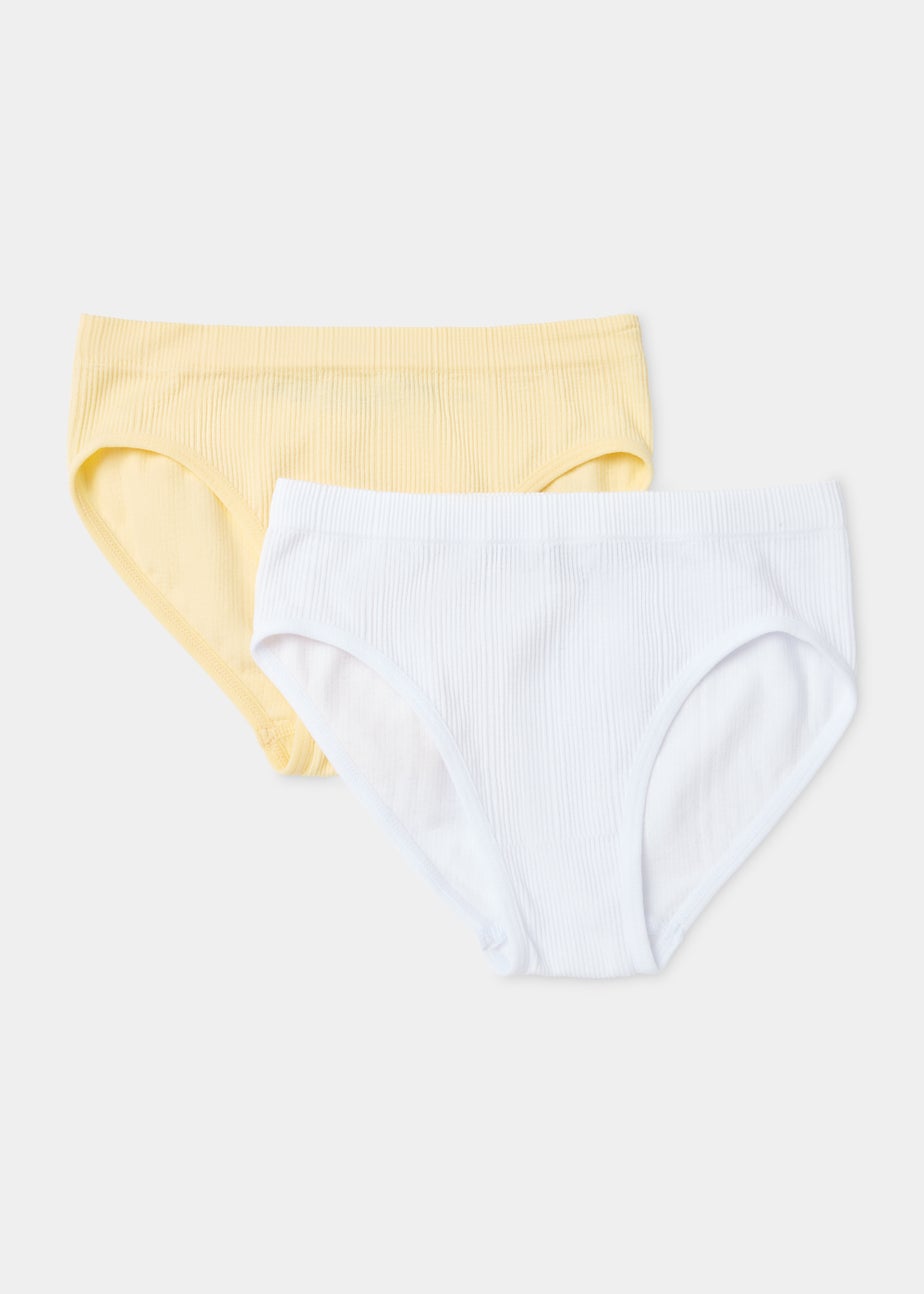 Girls 2 Pack Ribbed Seamless Knickers (6-13yrs)