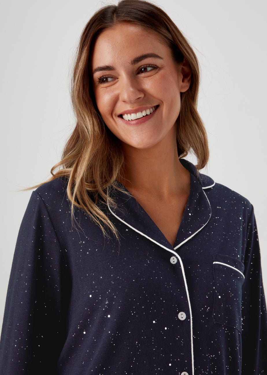 Navy Shimmer Pyjama Set