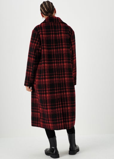 Papaya Petite Red Check Overcoat