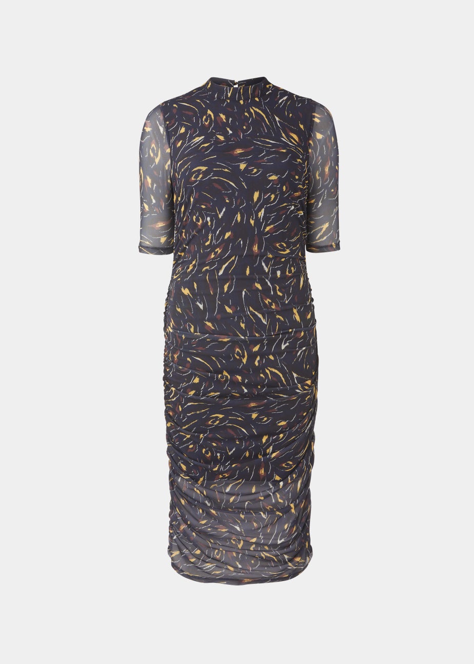 Et Vous Multicoloured Mesh Midi Dress