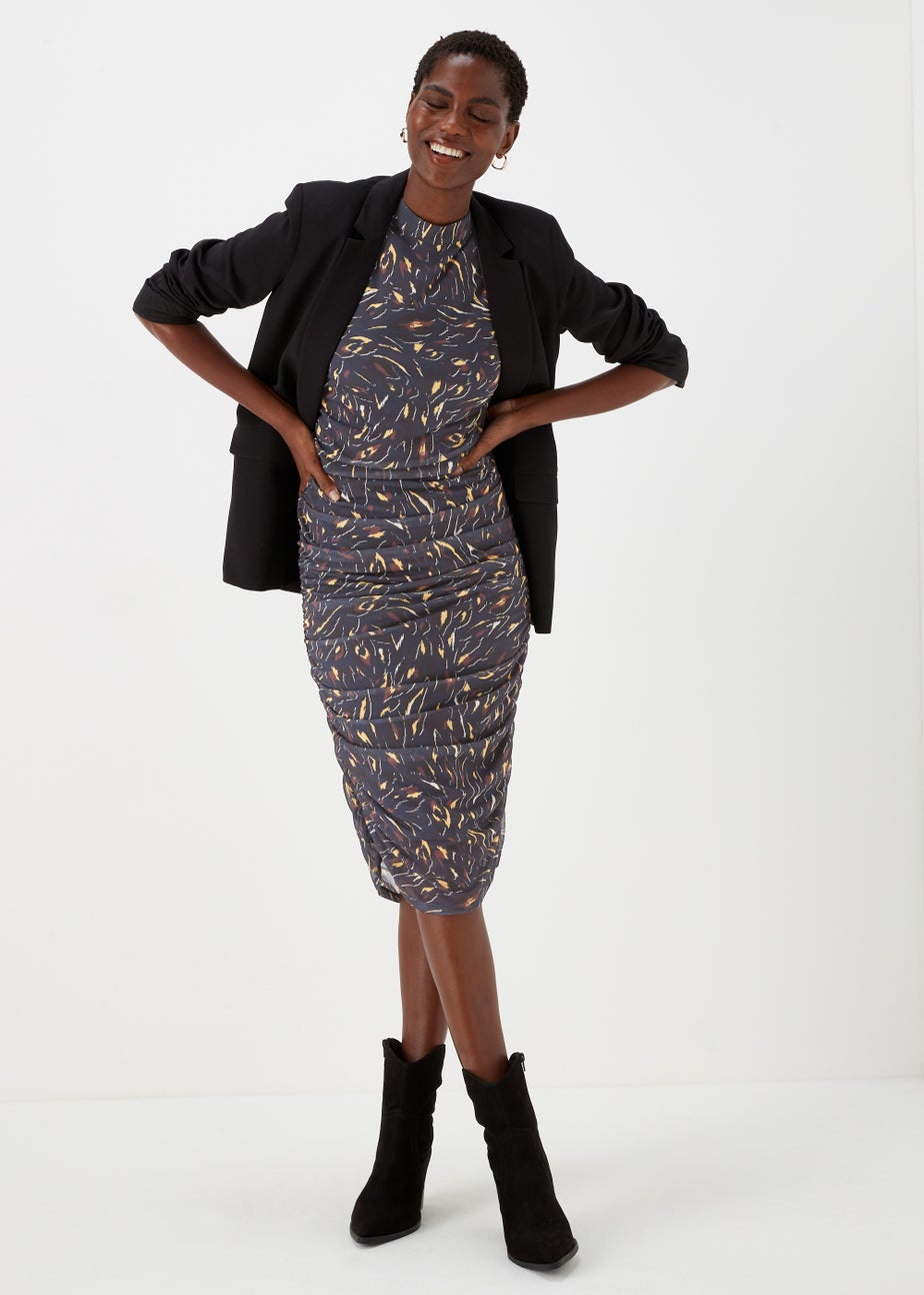 Et Vous Multicoloured Mesh Midi Dress