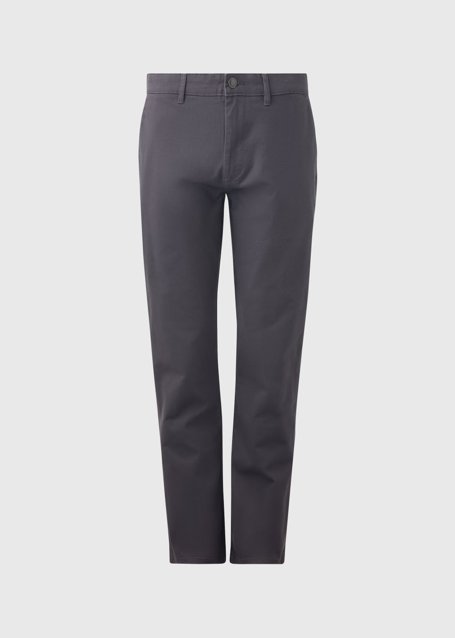 Charcoal Straight Fit Stretch Chinos