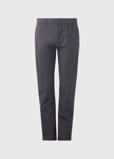 Charcoal Straight Fit Stretch Chinos