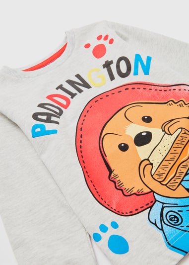 Kids Grey Paddington Print Long Sleeve Pyjama Set (9mths-5yrs)