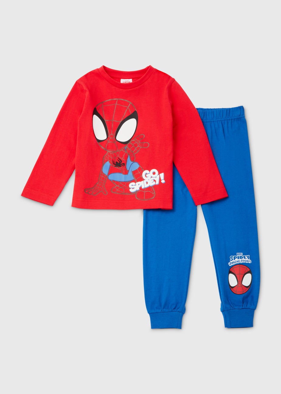 Kids Red & Blue Marvel Go Spidey Pyjama Set (18mths-6yrs)