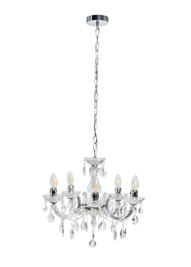 Inlight Charlotte Chrome 5LT Ceiling Fitting (145cm x 45cm x 45cm)