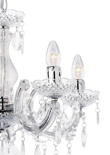 Inlight Charlotte Chrome 5LT Ceiling Fitting (145cm x 45cm x 45cm)