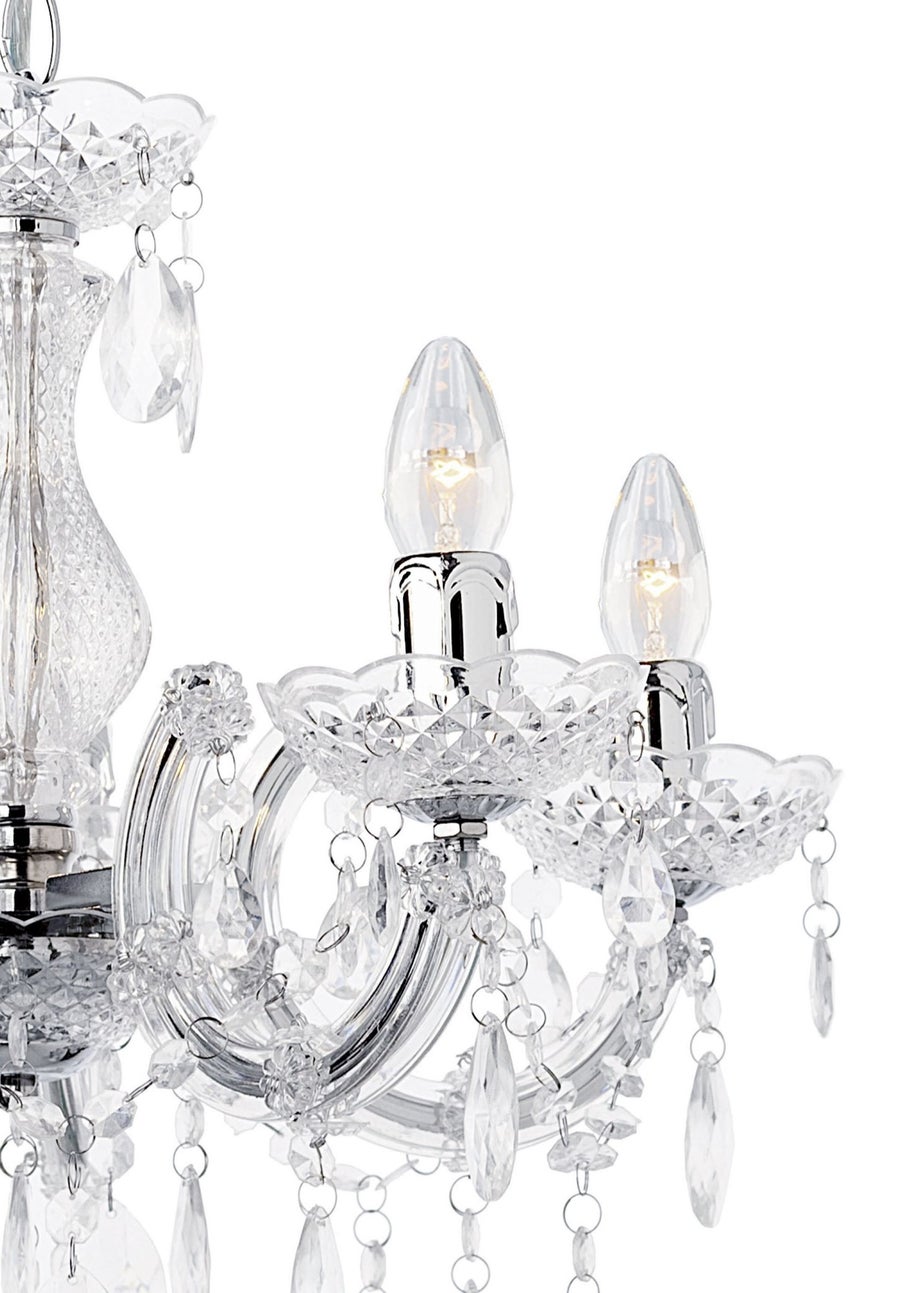 Inlight Charlotte Chrome 5LT Ceiling Fitting (145cm x 45cm x 45cm)