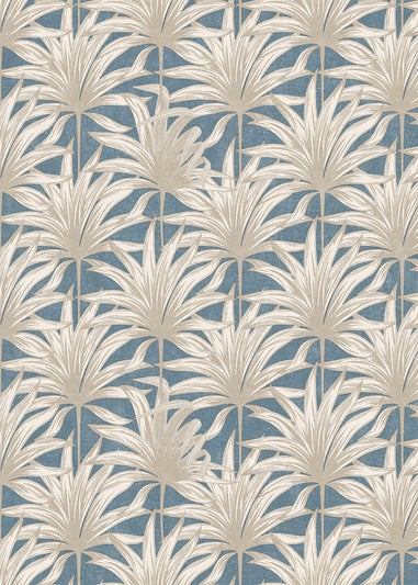 Muriva Retro Leaf Blue