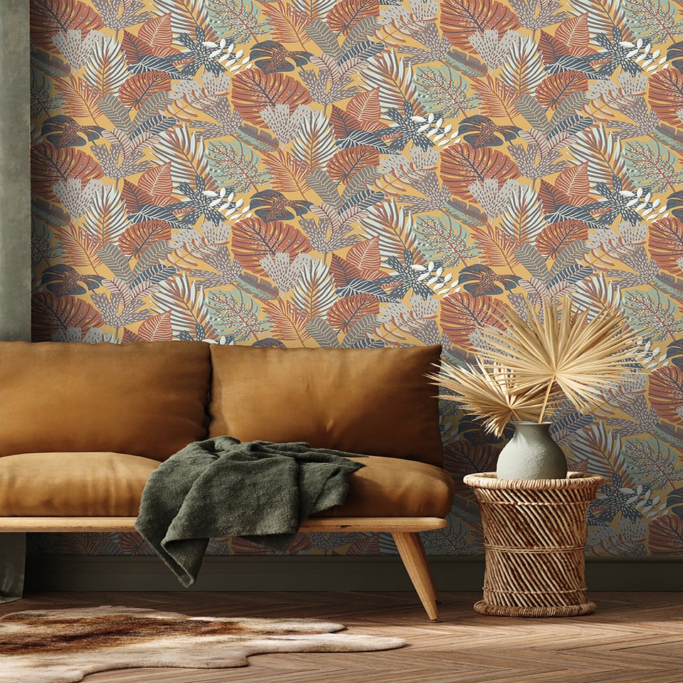 Muriva Khasi Jungle Ochre Wallpaper
