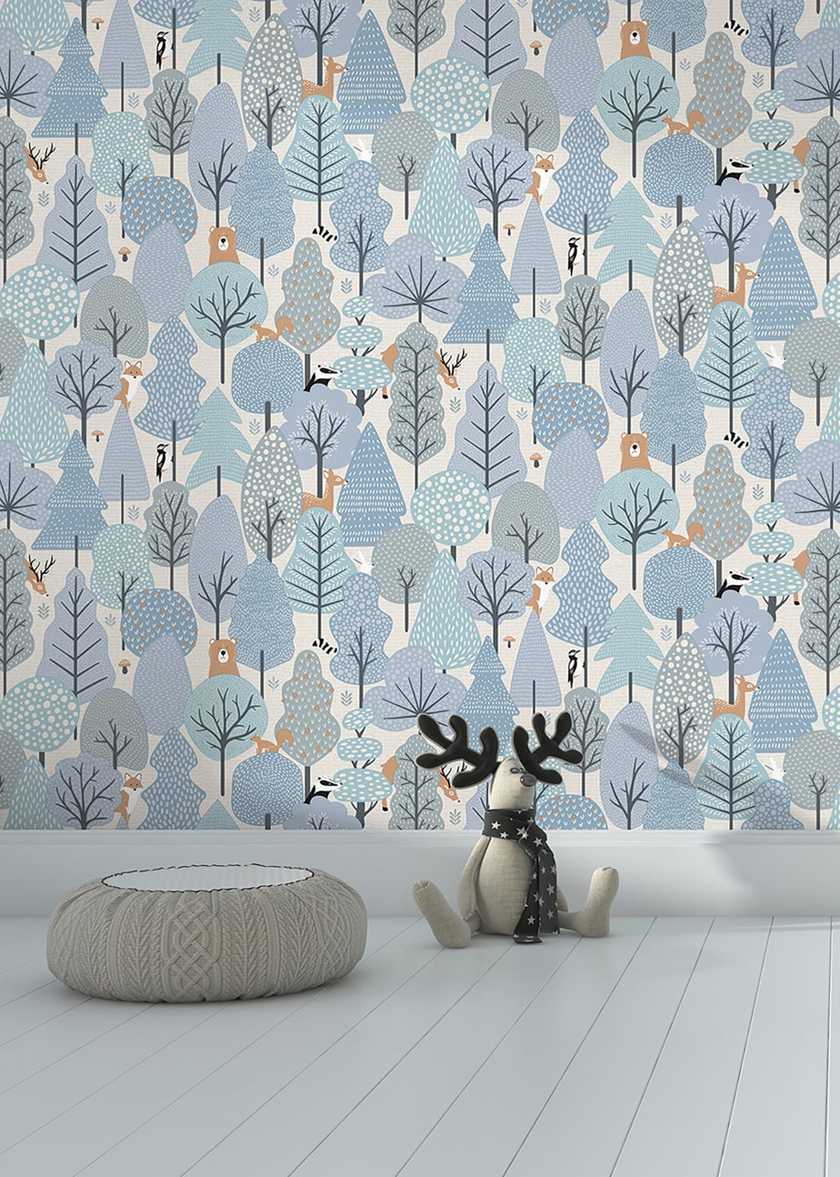 Muriva Wild Wood Blue & Cream