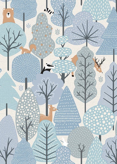 Muriva Wild Wood Blue & Cream