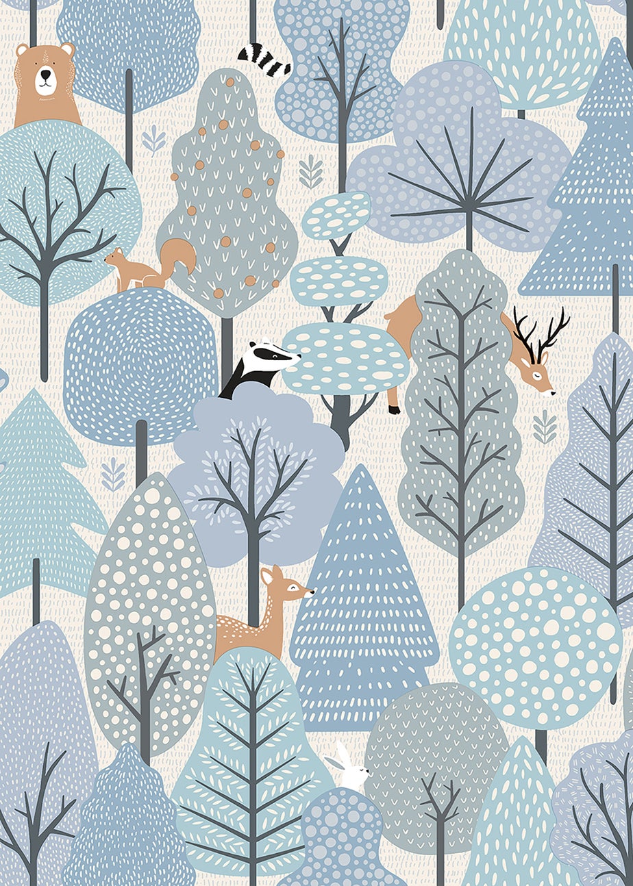 Muriva Wild Wood Blue & Cream