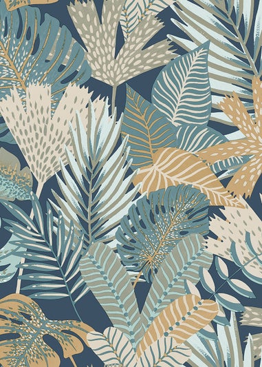 Muriva Khasi Jungle Blue Wallpaper