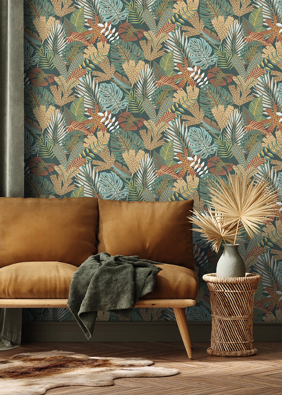 Muriva Khasi Jungle Green Wallpaper