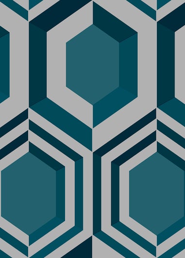 Muriva Hexagon Teal