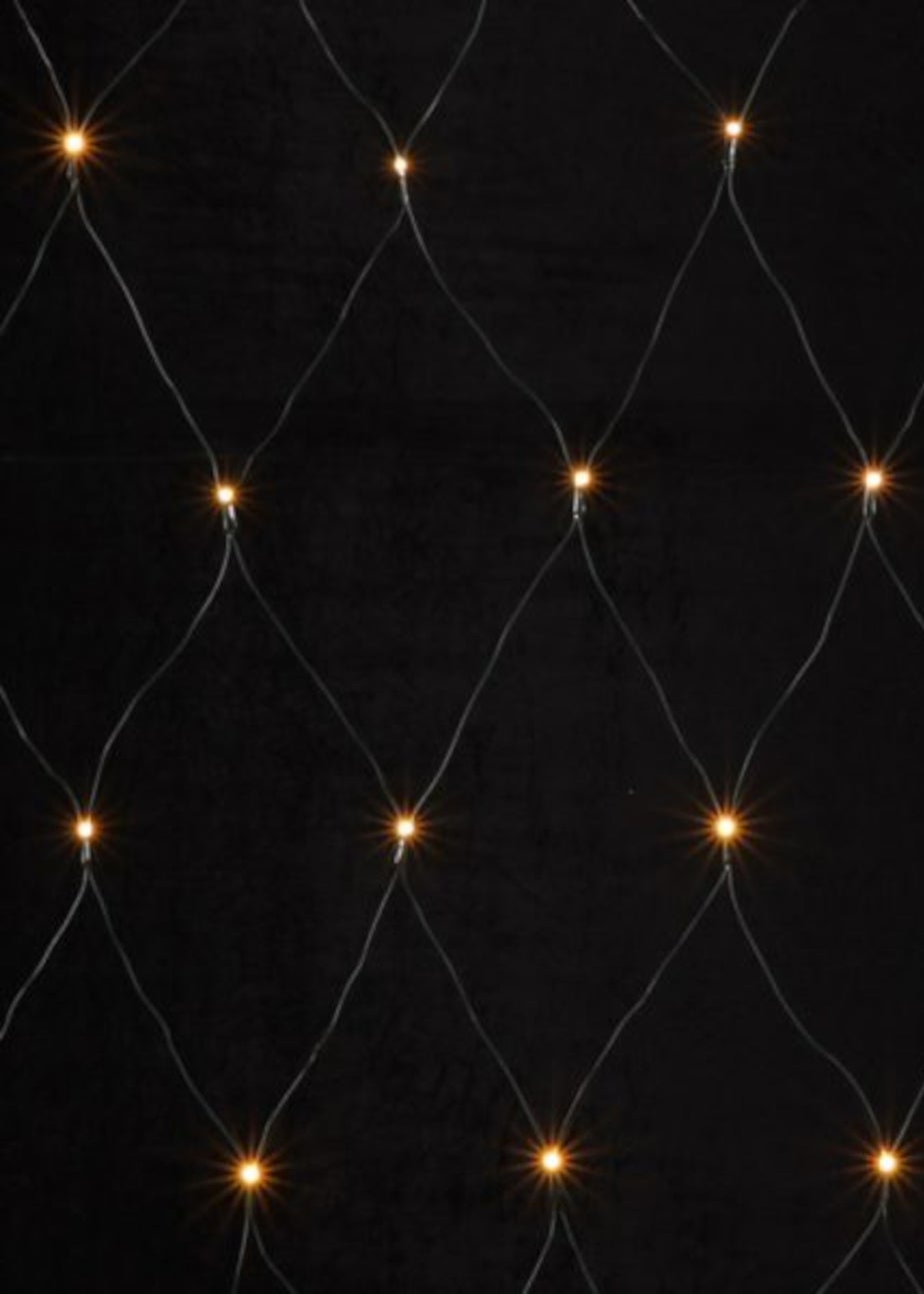 Premier Decorations 64 Warm White Battery Operated Net Lights