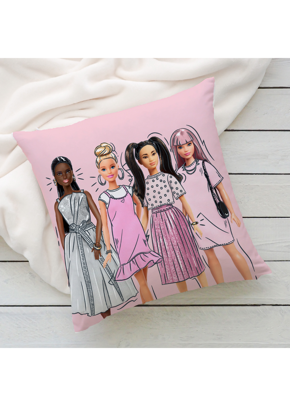 Barbie Figures Square Cushion (40cm x 40cm)