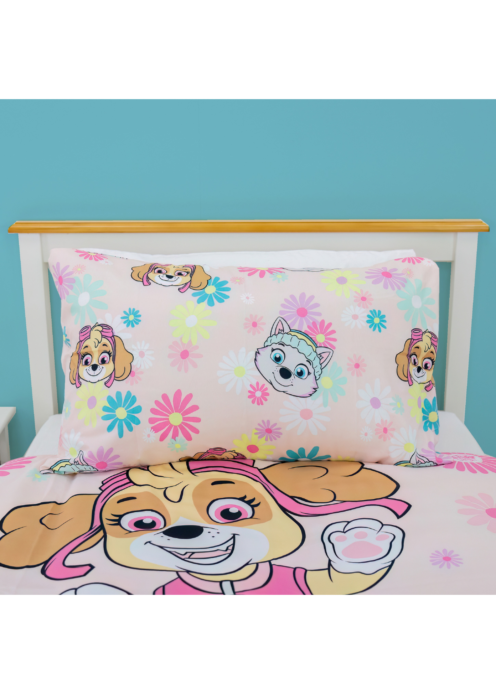 Paw Patrol Bettbezug Für Einzelbett – Sleepover-Design, Rosa, Wendbar, Inkl. Kissenbezug