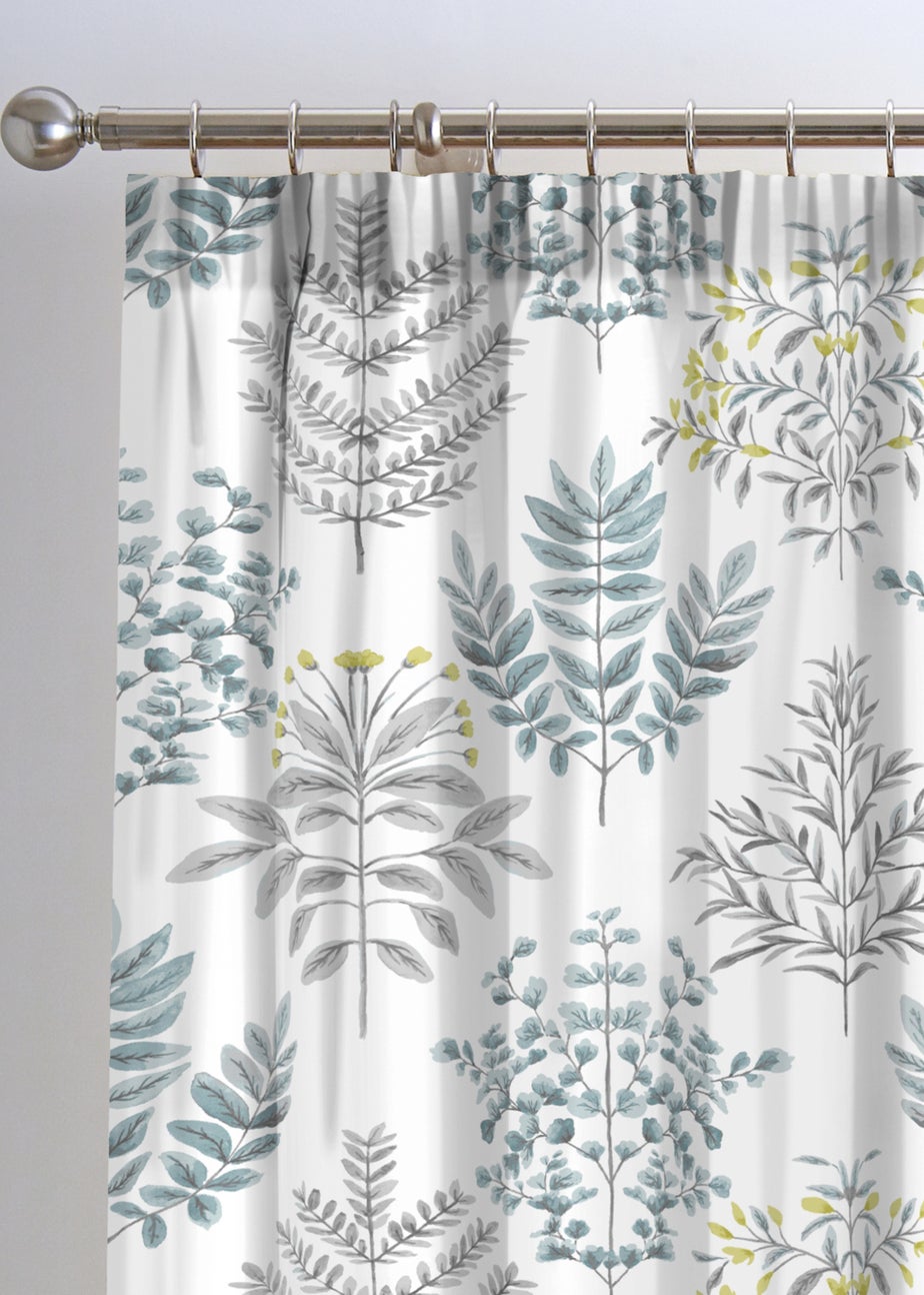 Dreams & Drapes Emily Reversible Blue Pencil Pleat Curtains With Tie-Backs