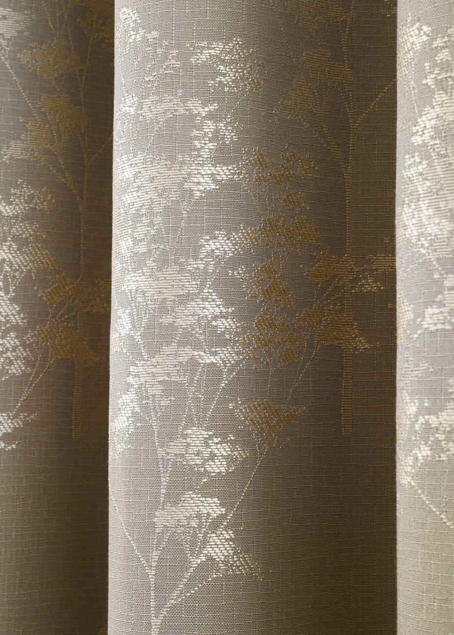 Curtina Elmwood Jacquard Stone Eyelet Curtains