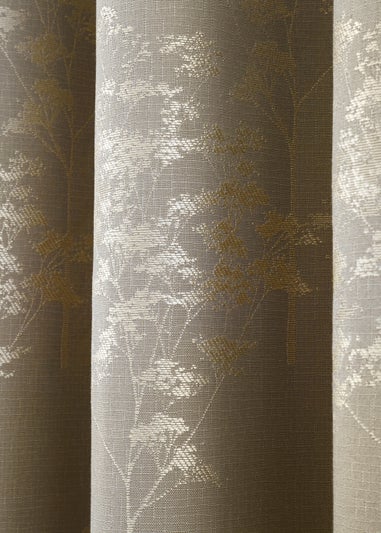 Curtina Elmwood Jacquard Stone Eyelet Curtains